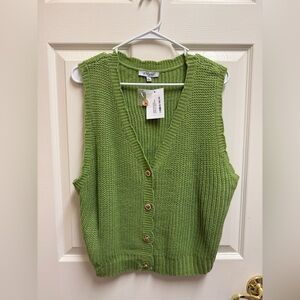 Green Knit Sweater Vest